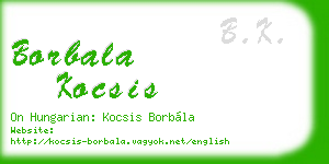 borbala kocsis business card