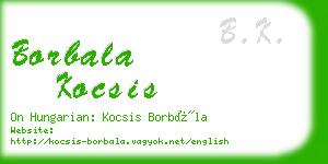 borbala kocsis business card